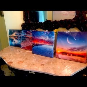 Four new beach canvas art work